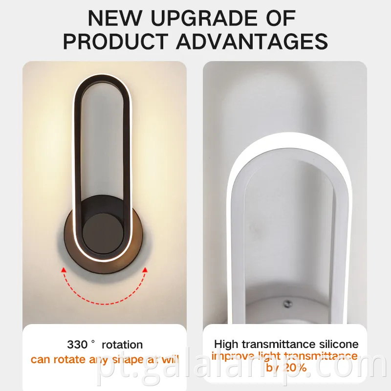 Luz elegante de parede LED para espaços de leitura aconchegantes